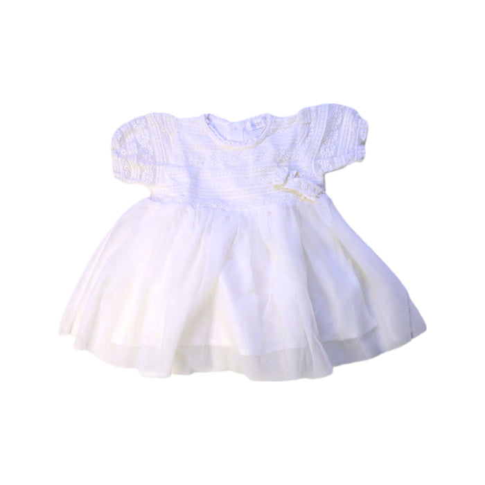 A White Short Sleeve Dresses from Mides in size 6-12M for girl. (Front View)