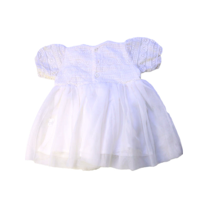 A White Short Sleeve Dresses from Mides in size 6-12M for girl. (Back View)