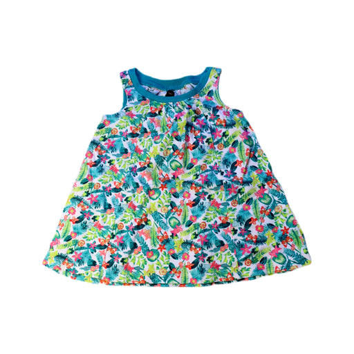 A Multicolour Sleeveless Dresses from Tea in size 6-12M for girl. (Front View)