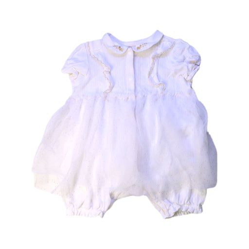 A White Short Sleeve Rompers from Balabala in size 6-12M for girl. (Front View)