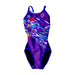 A Purple Swimsuits from Arena in size 5T for girl. (Front View)