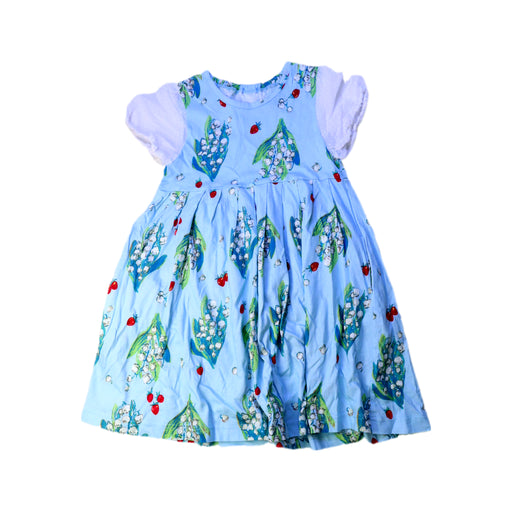 A Blue Short Sleeve Dresses from Hakka in size 5T for girl. (Front View)