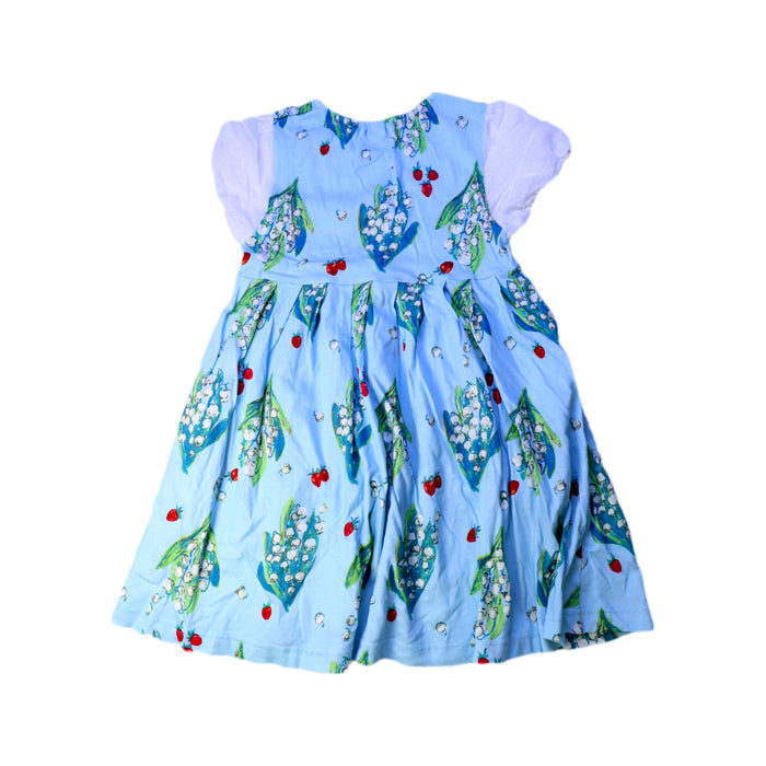 A Blue Short Sleeve Dresses from Hakka in size 5T for girl. (Back View)