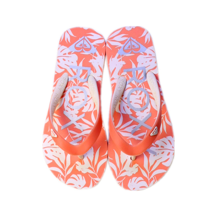 A Orange Flip Flops from Roxy in size 5T for girl. (Back View)