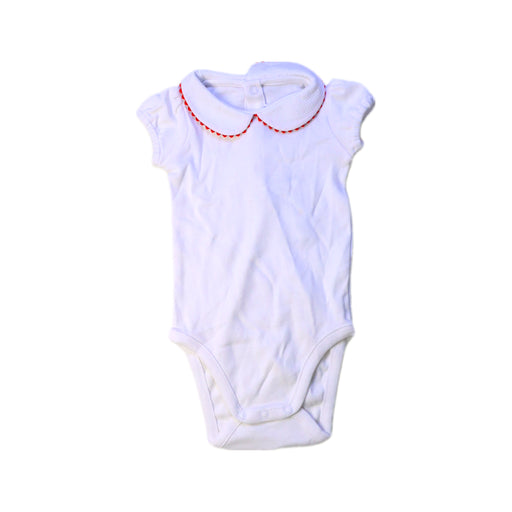 A White Sleeveless Bodysuits from Jacadi in size 3-6M for girl. (Front View)