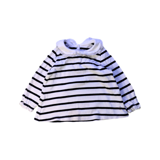 A White Long Sleeve Tops from Petit Bateau in size 6-12M for girl. (Front View)