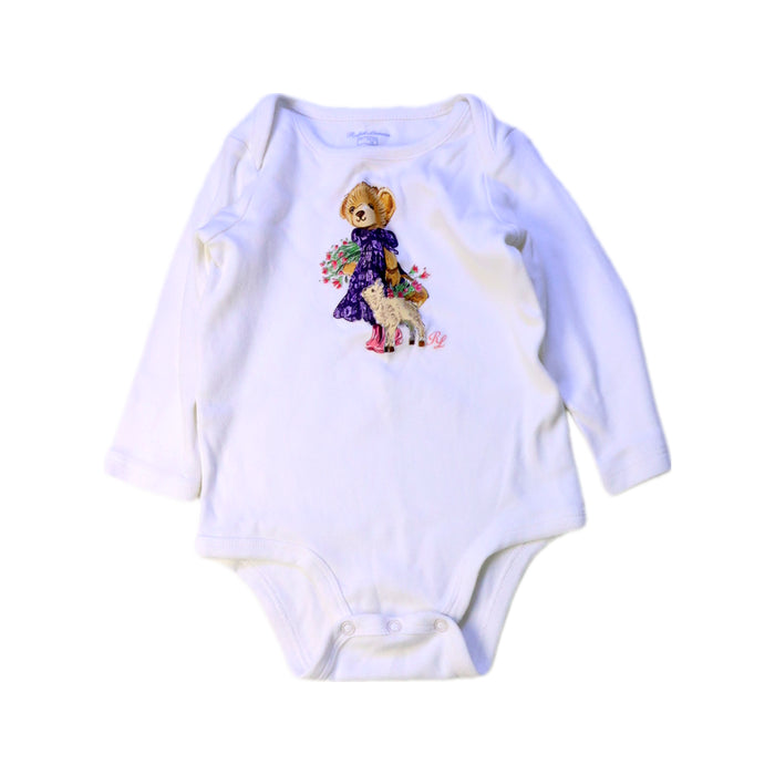 A White Long Sleeve Bodysuits from Ralph Lauren in size 3-6M for girl. (Front View)