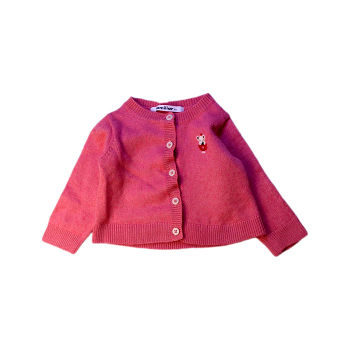 A Pink Cardigans from Familiar in size 12-18M for girl. (Front View)