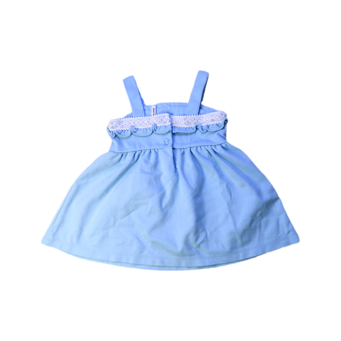 A Blue Sleeveless Dresses from Janie & Jack in size 12-18M for girl. (Back View)