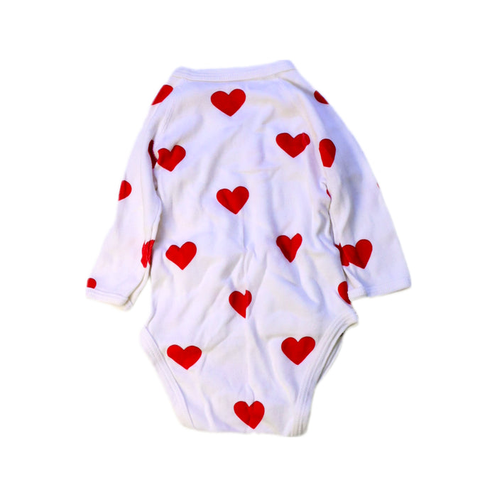 A Red Long Sleeve Bodysuits from Petit Bateau in size 0-3M for girl. (Back View)