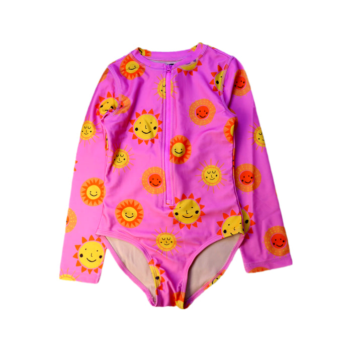A Pink Rash Guards from Tea in size 7Y for girl. (Front View)