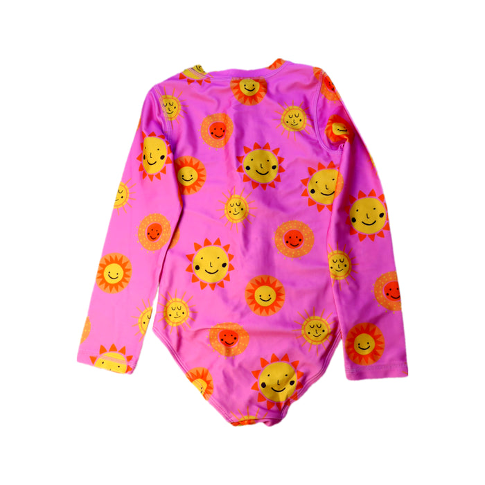 A Pink Rash Guards from Tea in size 7Y for girl. (Back View)