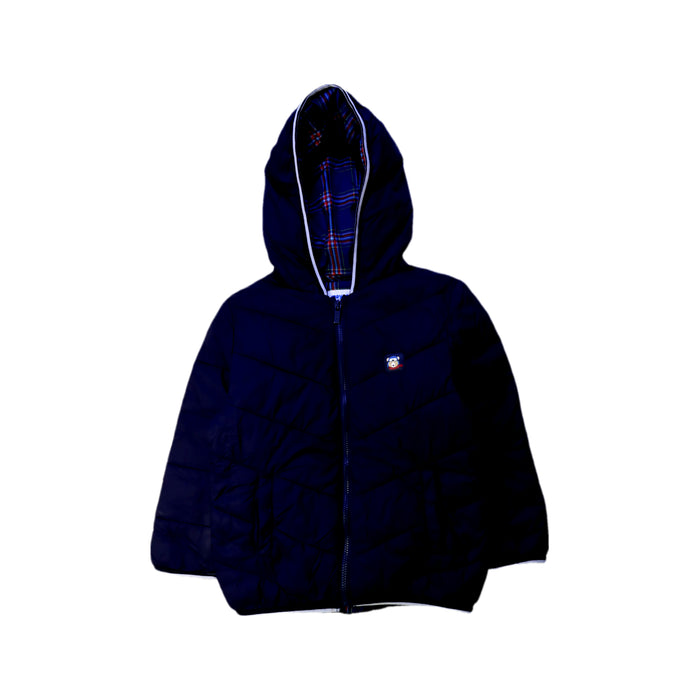 A Navy Puffer/Quilted Jackets from Mayoral in size 3T for boy. (Front View)