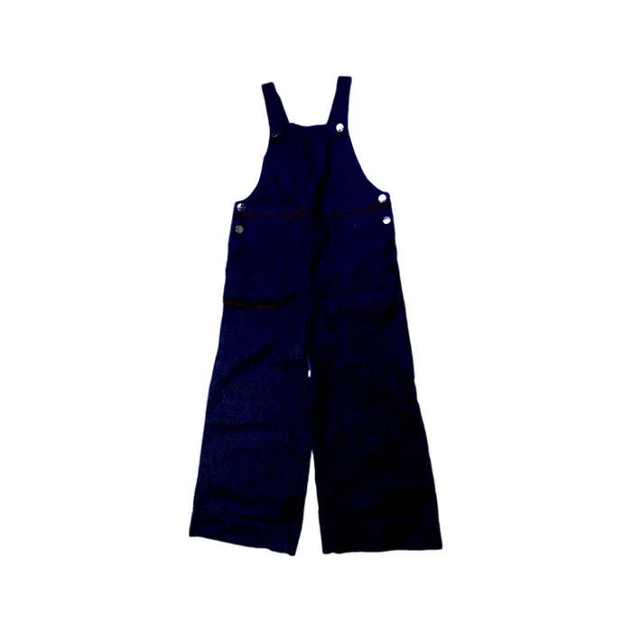 A Navy Long Overalls from Jacadi in size 6T for girl. (Front View)