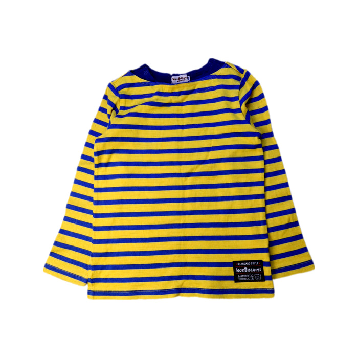 A Blue Long Sleeve T Shirts from Miki House in size 4T for boy. (Front View)