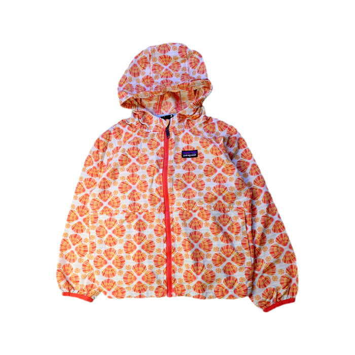 A Orange Rain Jackets from Patagonia in size 4T for girl. (Front View)