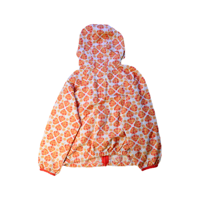 A Orange Rain Jackets from Patagonia in size 4T for girl. (Back View)
