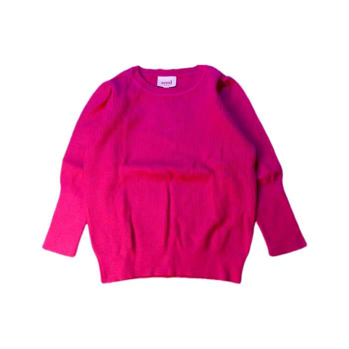 A Pink Long Sleeve Tops from Seed in size 3T for girl. (Front View)
