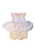 A White Short Sleeve Rompers from Petit Main in size 12-18M for girl. (Front View)