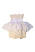 A White Short Sleeve Rompers from Petit Main in size 12-18M for girl. (Back View)