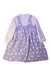 A Purple Long Sleeve Dresses from Petit Main in size 5T for girl. (Back View)