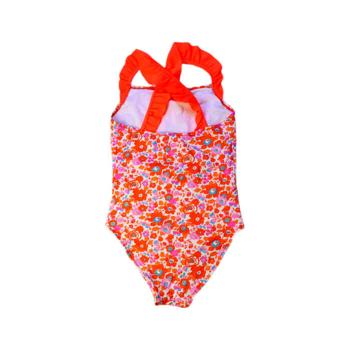 A Orange Swimsuits from Jacadi in size 8Y for girl. (Back View)