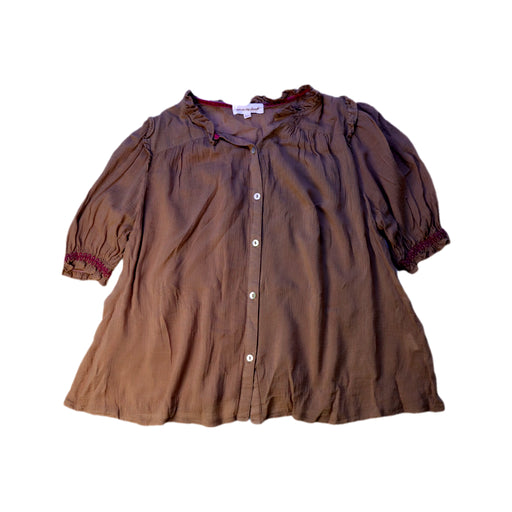 A Brown Long Sleeve Shirts from Excuse My French in size 8Y for girl. (Front View)