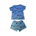 A Blue Shorts Sets from Petit Bateau in size 6T for boy. (Back View)