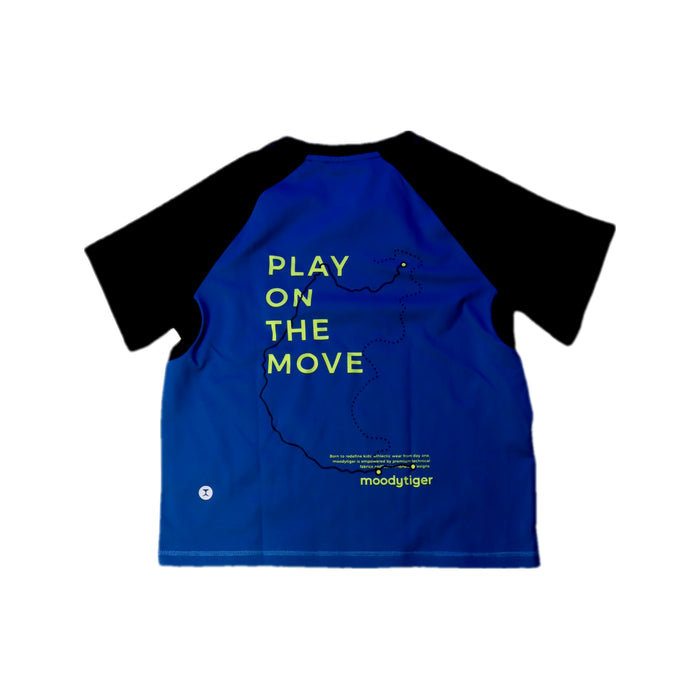 A Blue Short Sleeve T Shirts from Moody Tiger in size 4T for boy. (Back View)