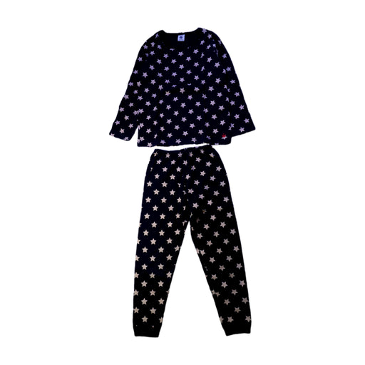 A Navy Pyjama Sets from Petit Bateau in size 6T for boy. (Front View)
