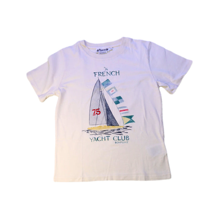 A White Short Sleeve T Shirts from Bonpoint in size 6T for girl. (Front View)
