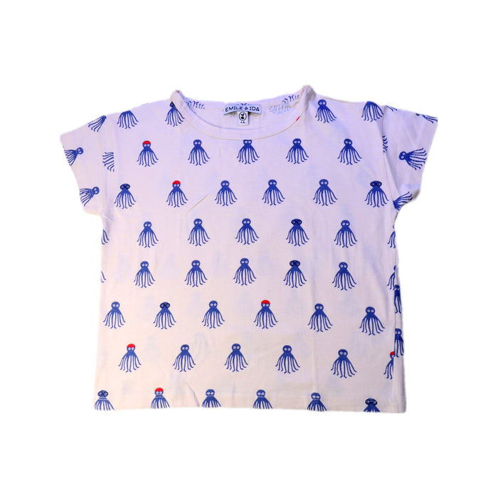 A White Short Sleeve T Shirts from Emile et Ida in size 6T for boy. (Front View)