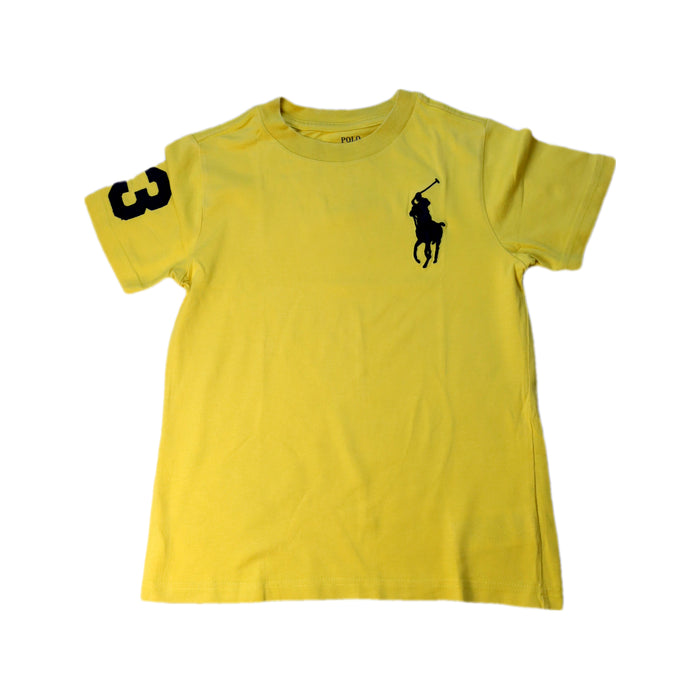 A Yellow Short Sleeve T Shirts from Polo Ralph Lauren in size 5T for boy. (Front View)