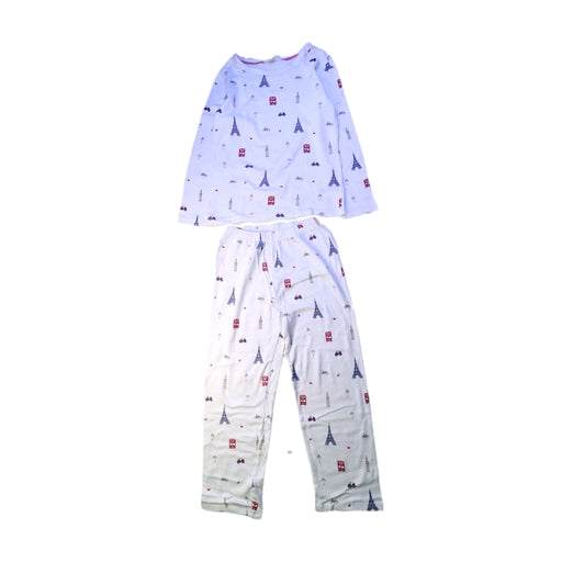 A White Pyjama Sets from The Little White Company in size 5T for boy. (Front View)