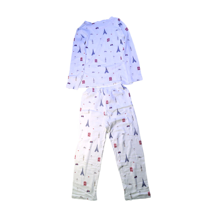 A White Pyjama Sets from The Little White Company in size 5T for boy. (Back View)