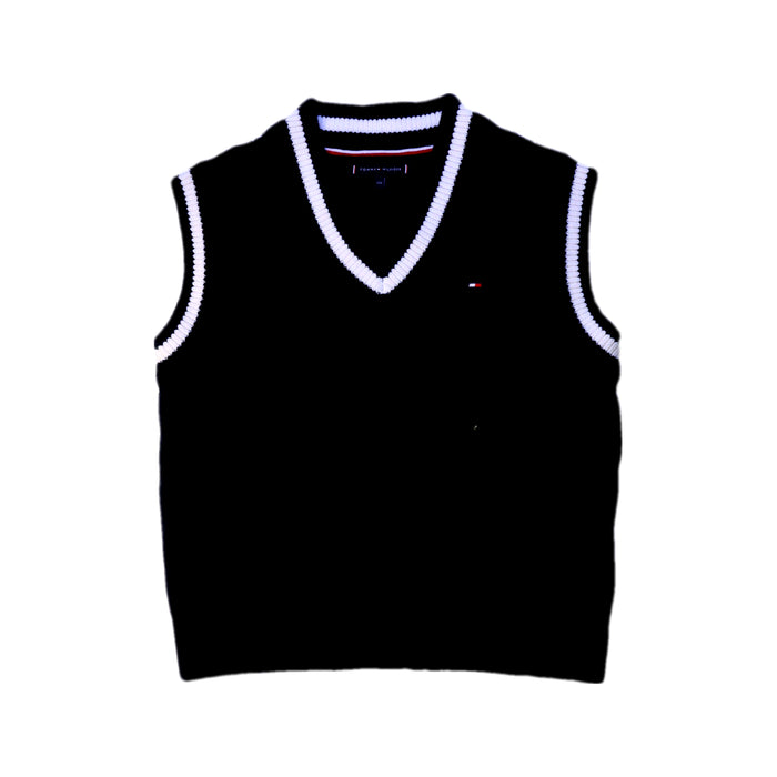 A Black Dress Up Vests from Tommy Hilfiger in size 6T for boy. (Front View)