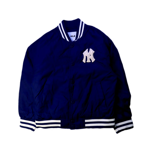 A Navy Lightweight Jackets from MLB in size 7Y for boy. (Front View)