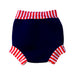 A Navy Swim Diapers from Splash About in size 6-12M for boy. (Back View)