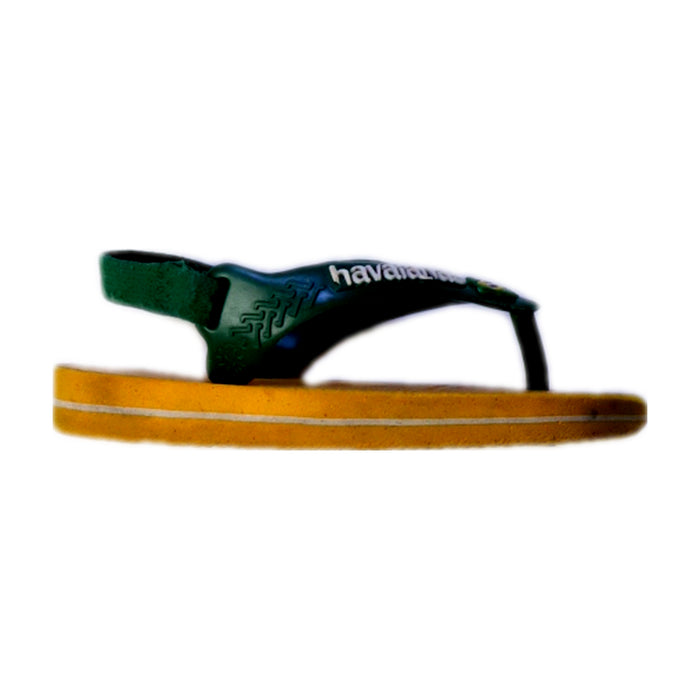 A Green Flip Flops from Havaianas in size 18-24M for neutral. (Front View)