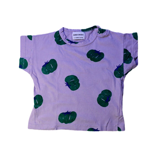 A Purple Short Sleeve T Shirts from Bobo Choses in size 12-18M for girl. (Front View)