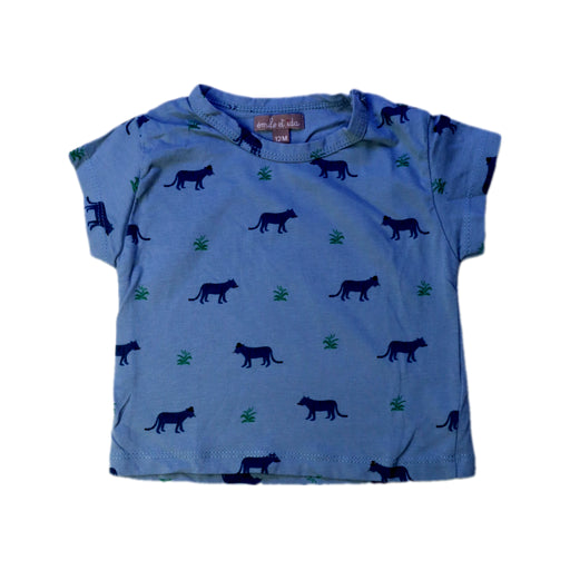 A Blue Short Sleeve T Shirts from Emile et Ida in size 6-12M for boy. (Front View)