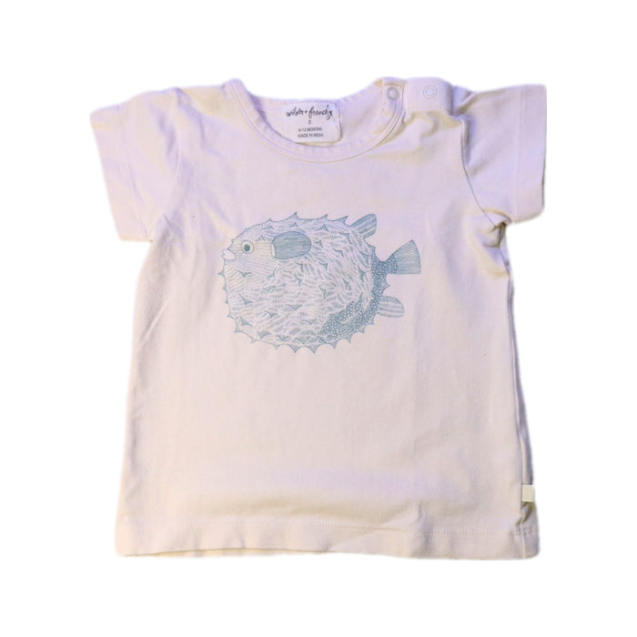 A White Short Sleeve T Shirts from Wilson & Frenchy in size 6-12M for girl. (Front View)