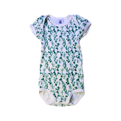 A White Short Sleeve Bodysuits from Petit Bateau in size 12-18M for boy. (Front View)
