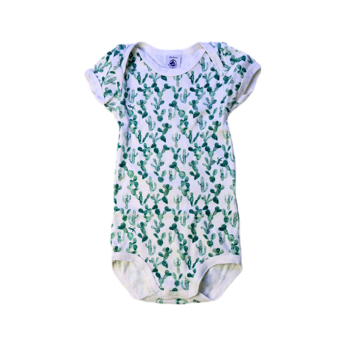 A White Short Sleeve Bodysuits from Petit Bateau in size 12-18M for boy. (Front View)