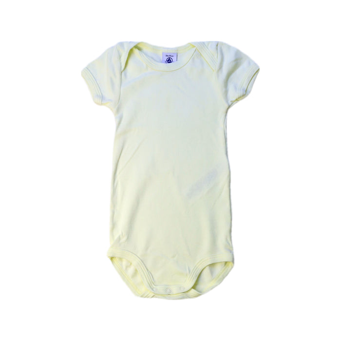 A Ivory Short Sleeve Bodysuits from Petit Bateau in size 12-18M for neutral. (Front View)