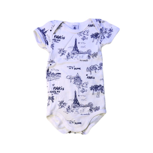 A White Short Sleeve Bodysuits from Petit Bateau in size 12-18M for neutral. (Front View)