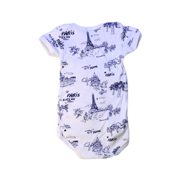 A White Short Sleeve Bodysuits from Petit Bateau in size 12-18M for neutral. (Back View)