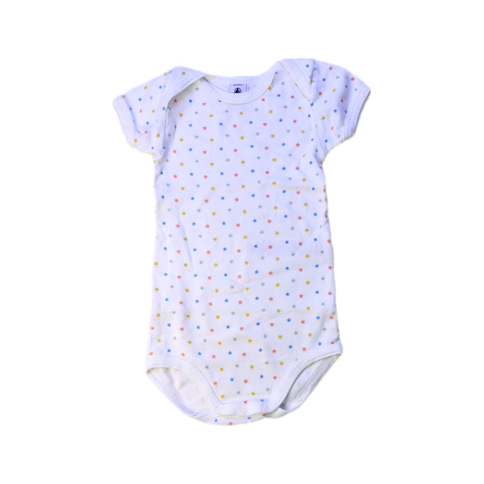 A White Short Sleeve Bodysuits from Petit Bateau in size 12-18M for neutral. (Front View)