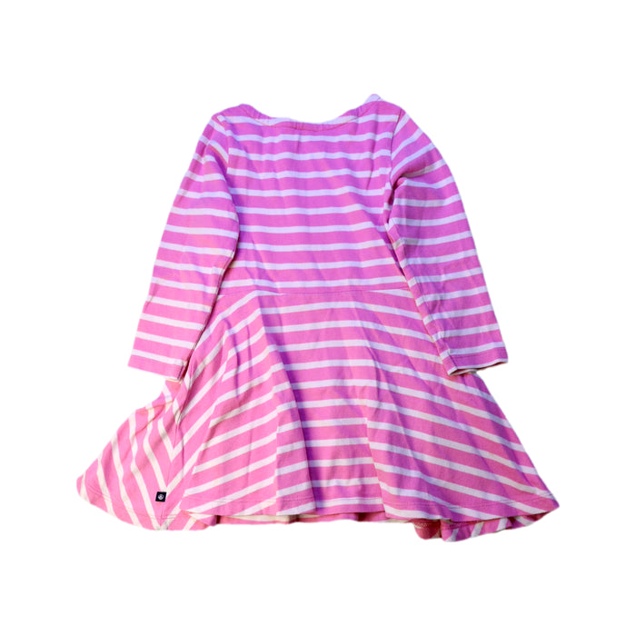 A Pink Long Sleeve Dresses from Petit Bateau in size 3T for girl. (Back View)