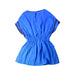 A Blue Short Sleeve Dresses from Marlot Paris in size 4T for girl. (Back View)